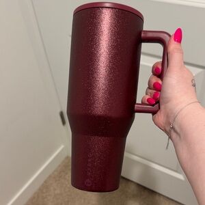 HydroJug Sparkle Maroon Insulated Travel Tumbler with Handle